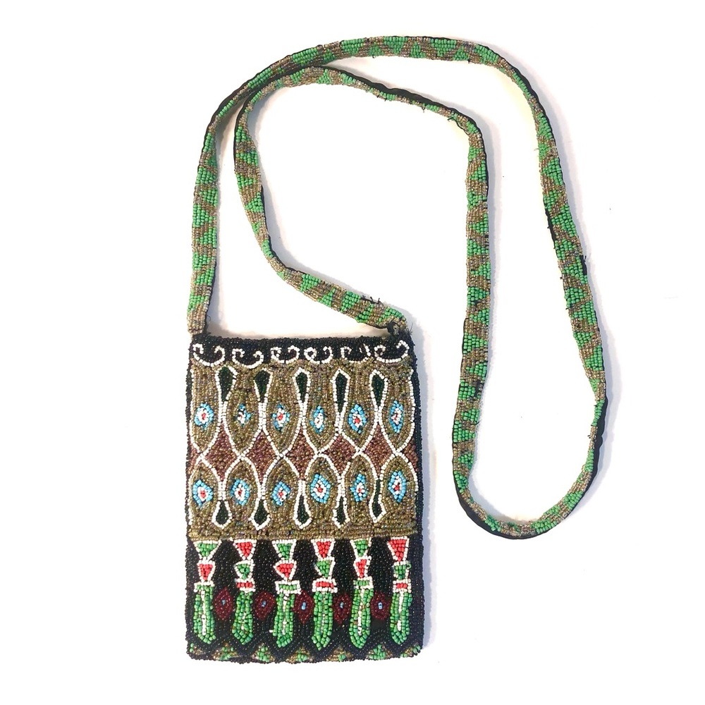 CHRISTIANA Multicolor Glass Beaded Crossbody Bag Purse